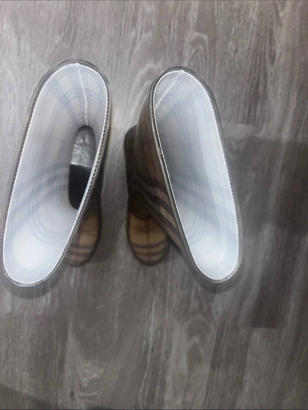 Burberry Rain Boots in Beige and Brown